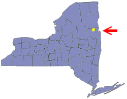 New York State map with Horicon NY marked