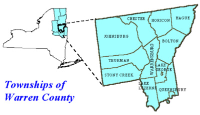 Map of Townships in Warren County NY